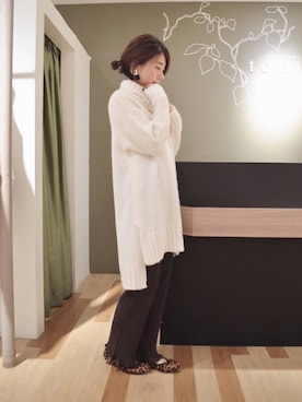 「タートルネック」｜「アイテム（チュニック）」を使った、gocciさん（レディース・160cm）の冬コーディネート