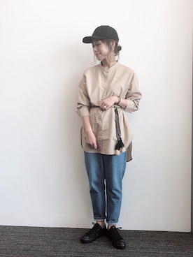 「テーパードデニム」｜gocciさん（レディース・160cm）の夏コーディネート