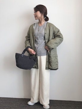 「Green　Parks（グリーンパークス）のアイテム（その他アウター）」を使った、gocciさん（レディース・160cm）の秋コーディネート