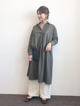 「シャツワンピ」｜gocciさん（レディース・160cm）の冬コーディネート