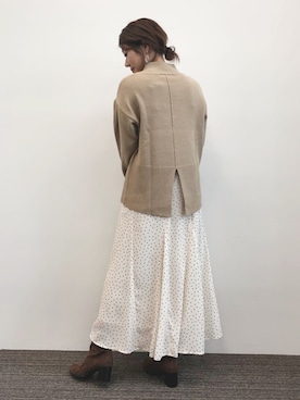 「スリット」｜「アイテム（その他）」を使った、gocciさん（レディース・160cm）の冬コーディネート