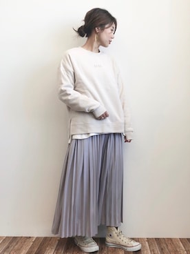 「ラベンダー」｜「アイテム（その他）」を使った、gocciさん（レディース・160cm）の冬コーディネート
