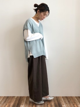 「シルバーシューズ」｜「アイテム（その他）」を使った、gocciさん（レディース・160cm）の冬コーディネート