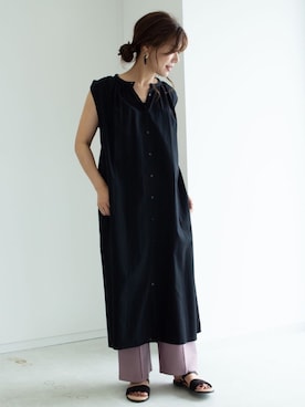 「シャツワンピ」｜gocciさん（レディース・160cm）の夏コーディネート