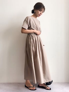 「トングサンダル」｜「アイテム（その他）」を使った、gocciさん（レディース・160cm）の夏コーディネート