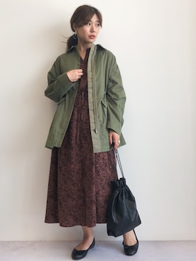 「バレエシューズ」｜「アイテム（ブルゾン）」を使った、gocciさん（レディース・160cm）の夏コーディネート