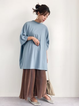 「koe（コエ）のアイテム（Tシャツ/カットソー）」を使った、gocciさん（レディース・160cm）の夏コーディネート