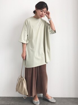 「koe（コエ）のアイテム（Tシャツ/カットソー）」を使った、gocciさん（レディース・160cm）の夏コーディネート