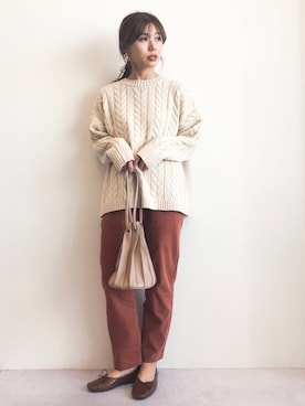 「プリーツバッグ」｜gocciさん（レディース・160cm）の秋コーディネート