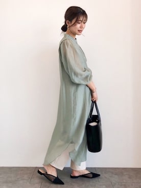 「シャツワンピ」｜gocciさん（レディース・160cm）の冬コーディネート