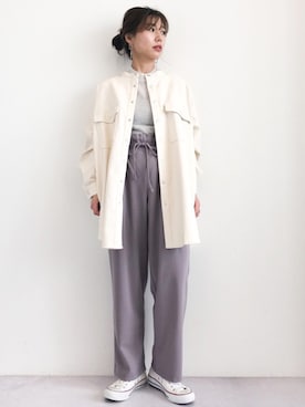 「SLURR（スラ―）のアイテム（ブルゾン）」を使った、gocciさん（レディース・160cm）の冬コーディネート