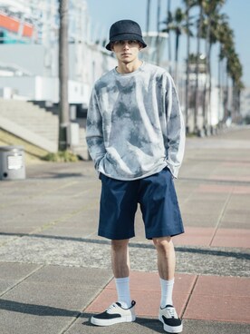 「BEAMS（ビームス）のBEAMS / メッシュ バケット ハット（ハット）」を使った、Ressaca staffさん（メンズ・175cm）の春コーディネート