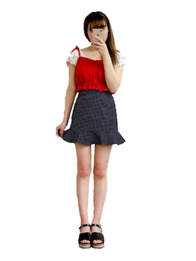 「LILY BROWN（リリーブラウン）のアイテム（キャミソール）」を使った、神谷実紀さん（レディース・161cm）の夏コーディネート