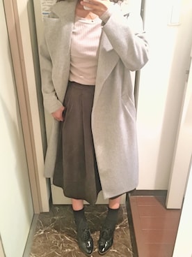 「リブT」｜「アイテム（その他アウター）」を使った、ちっちさん（レディース・160cm）の春コーディネート