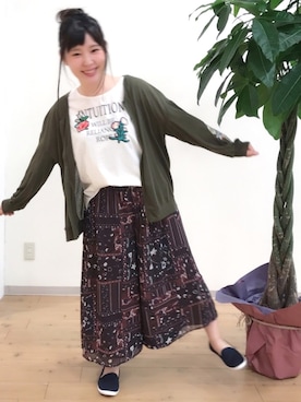 「リバーシブル」｜「アイテム（スリッポン）」を使った、だいわさん（レディース・155cm）の夏コーディネート