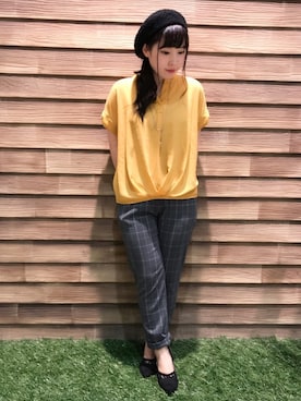 「マスタードイエロー」｜だいわさん（レディース・155cm）の秋コーディネート