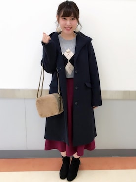 「アイテム（ピアス（両耳用））」を使った、だいわさん（レディース・155cm・20代）の冬コーディネート