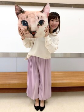 「ネコ」｜「アイテム（パンプス）」を使った、だいわさん（レディース・155cm）の冬コーディネート