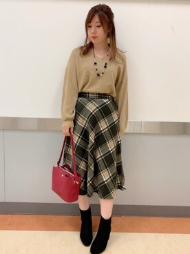 「DRESKIP（ドレスキップ）のアイテム（アクセサリー）」を使った、だいわさん（レディース・155cm）の秋コーディネート