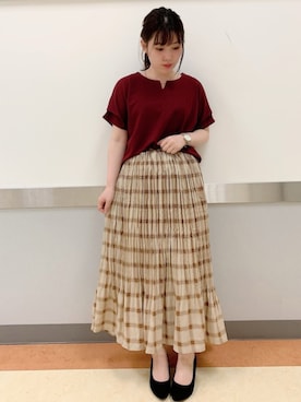 「骨格診断ナチュラル」｜だいわさん（レディース・155cm）の夏コーディネート