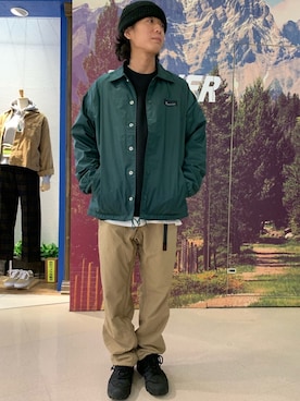 「MANASTASH（マナスタッシュ）のアイテム（ニットキャップ/ビーニー）」を使った、sumitomoさん（メンズ・168cm）の秋コーディネート