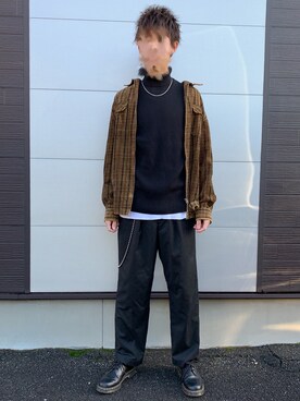 「HVC（エイチブイシー）のアイテム（トップス）」を使った、楓さん（メンズ・179cm）の冬コーディネート