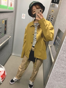 「FLAME WORKS（フレイムワークス）のアイテム」を使った、mananaさん（レディース・158cm）の春コーディネート