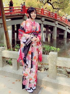 「kimono」｜「アイテム（浴衣）」を使った、melodyさん（レディース・165cm）の夏コーディネート