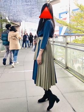 「REDYAZEL（レディアゼル）のアイテム（シャツワンピース）」を使った、melodyさん（レディース・165cm）の冬コーディネート