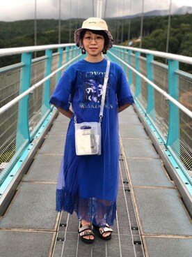 「override 」｜「アイテム（その他）」を使った、Miina(1ω5)さん（レディース・155cm）の夏コーディネート
