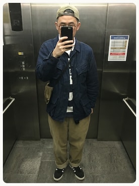 「Polo Ralph Lauren」｜「アイテム（ミリタリージャケット）」を使った、施政次さん（メンズ・178cm）の春コーディネート