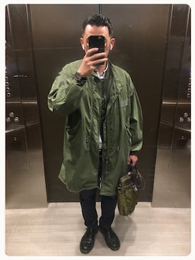 「Polo Ralph Lauren」｜「アイテム（ミリタリージャケット）」を使った、施政次さん（メンズ・178cm）の冬コーディネート
