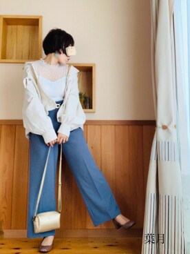 「シースルー」｜「アイテム（デニムジャケット）」を使った、葉月さん（レディース・154cm）の春コーディネート