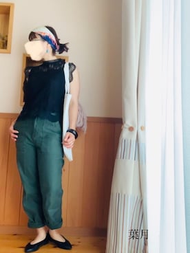 「ストールアレンジ」｜葉月さん（レディース・154cm）の夏コーディネート