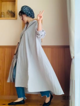 「ラブアンドピース2020」｜「アイテム（シャツワンピース）」を使った、葉月さん（レディース・154cm）の秋コーディネート