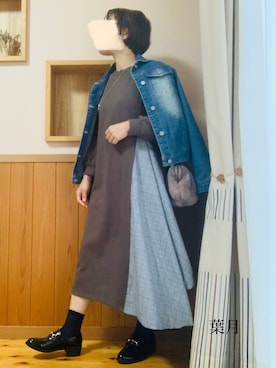 「スウェットワンピース」｜「アイテム（ローファー）」を使った、葉月さん（レディース・154cm）の秋コーディネート
