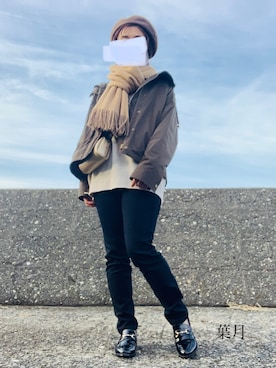 「Avail（アベイル）のアイテム」を使った、葉月さん（レディース・154cm）の冬コーディネート