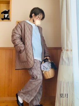 「ペイズリー柄パンツ」｜葉月さん（レディース・154cm）の春コーディネート