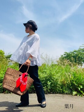 「フレンチカジュアル」｜「アイテム（パンプス）」を使った、葉月さん（レディース・154cm）の夏コーディネート