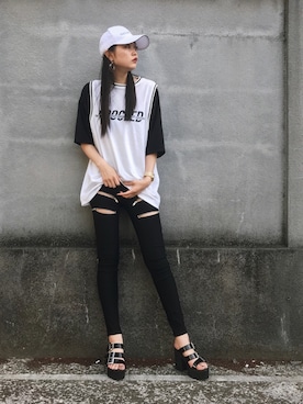 「アイテム（ピアス（両耳用））」を使った、ASUKAさん（レディース・170cm・20代）の夏コーディネート