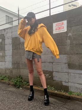 「ENVYM（アンビー）のアイテム（帽子）」を使った、ASUKAさん（レディース・170cm）の冬コーディネート
