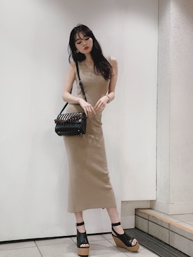「ENVYM（アンビー）のアイテム（ワンピース/ドレス）」を使った、ASUKAさん（レディース・170cm）の春コーディネート