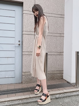 「ENVYM（アンビー）のアイテム（ワンピース/ドレス）」を使った、ASUKAさん（レディース・170cm）の夏コーディネート