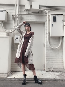 「ENVYM（アンビー）のアイテム（ワンピース/ドレス）」を使った、ASUKAさん（レディース・170cm）の秋コーディネート
