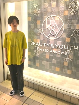 「Makers（メイカーズ）のアイテム（トップス）」を使った、Takuya Hondaさん（メンズ・176cm）の夏コーディネート