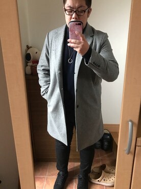「iFace（アイフェイス）のアイテム（その他）」を使った、か が  み んさん（メンズ・172cm）の冬コーディネート