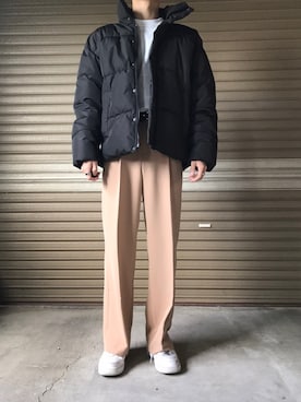 「AF1」｜「アイテム（ダウンジャケット/コート）」を使った、hiiimaotkさん（メンズ・171cm）の冬コーディネート