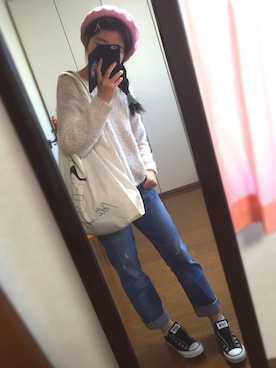 「WC（ダブル シー）のアイテム（ハンチング/ベレー帽）」を使った、らぱんさん（レディース・156cm）の冬コーディネート