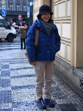 「Herschel Supply（ハーシェルサプライ）のアイテム（帽子）」を使った、yoeeyさん（レディース・162cm）の冬コーディネート