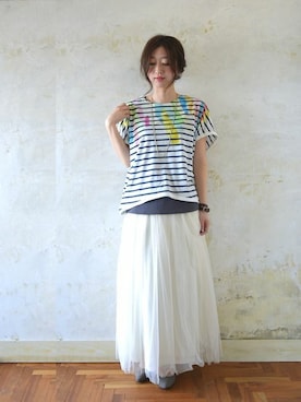 「ボーダーTシャツ」｜fujii(and it_OFFICE)さん（レディース・162cm）の春コーディネート